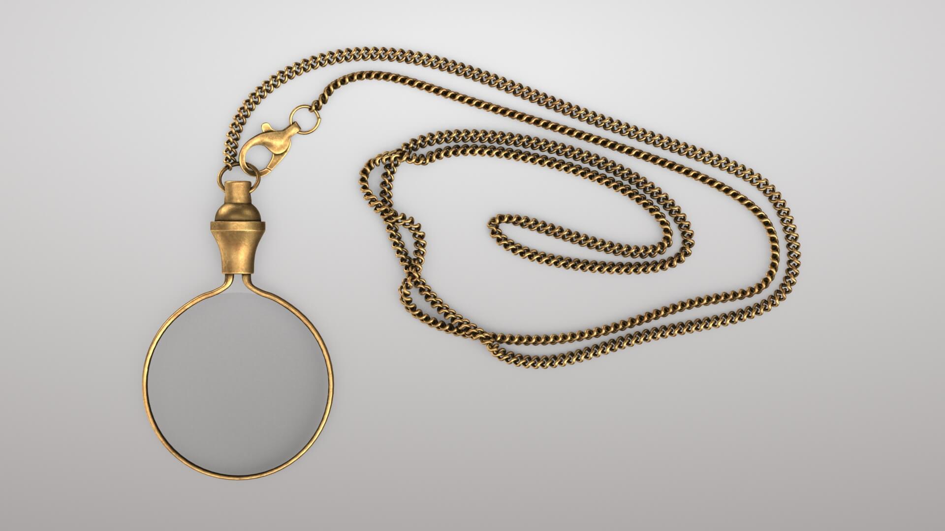 Magnifier with Chain 3D Model