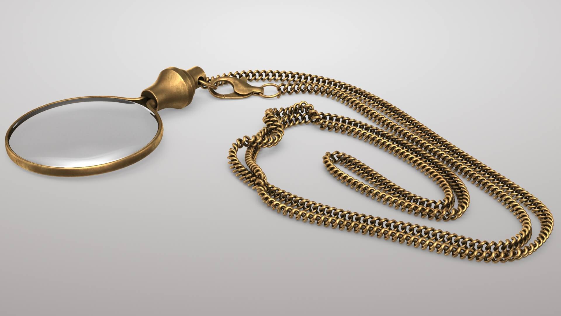 Magnifier with Chain 3D Model
