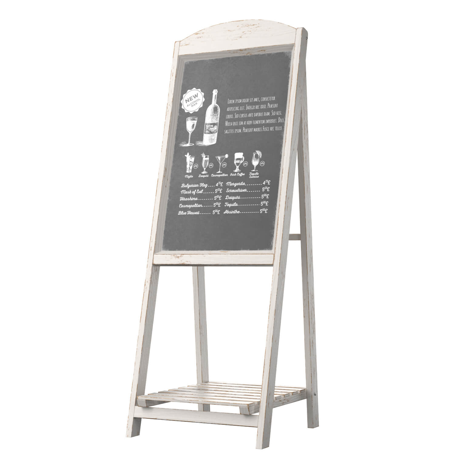 Menu Chalk 03V 3D Model 3D Model
