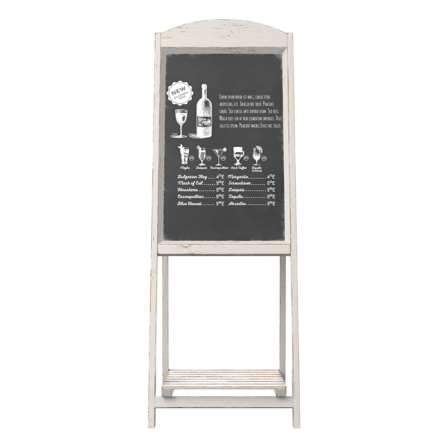 Menu Chalk 03V 3D Model 3D Model
