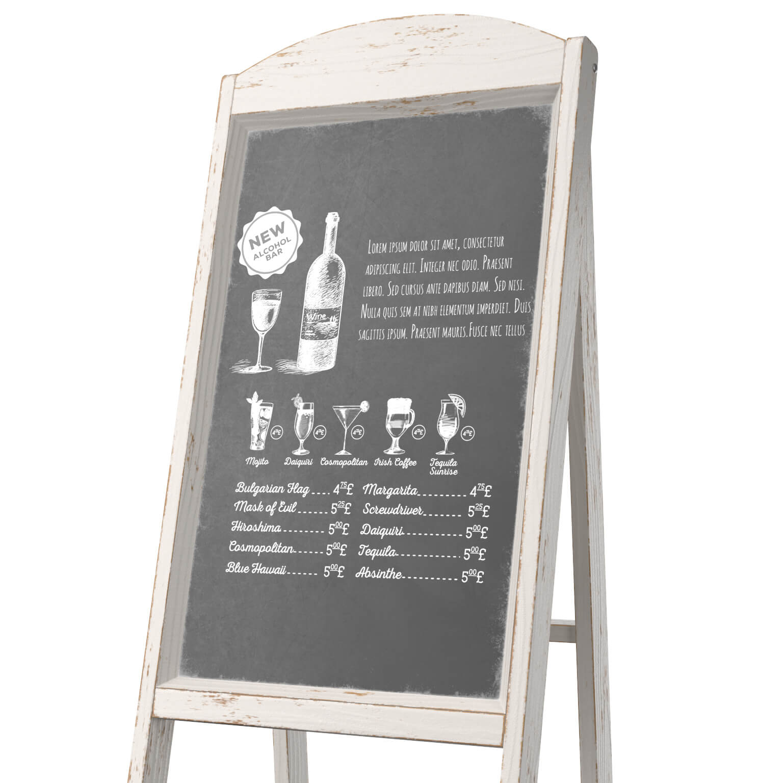 Menu Chalk 03V 3D Model 3D Model