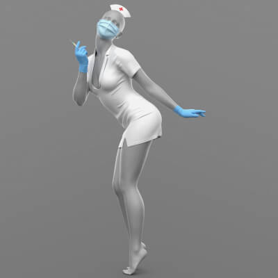 Nurse Outfit Surgical Gloves Mask Syringe G9