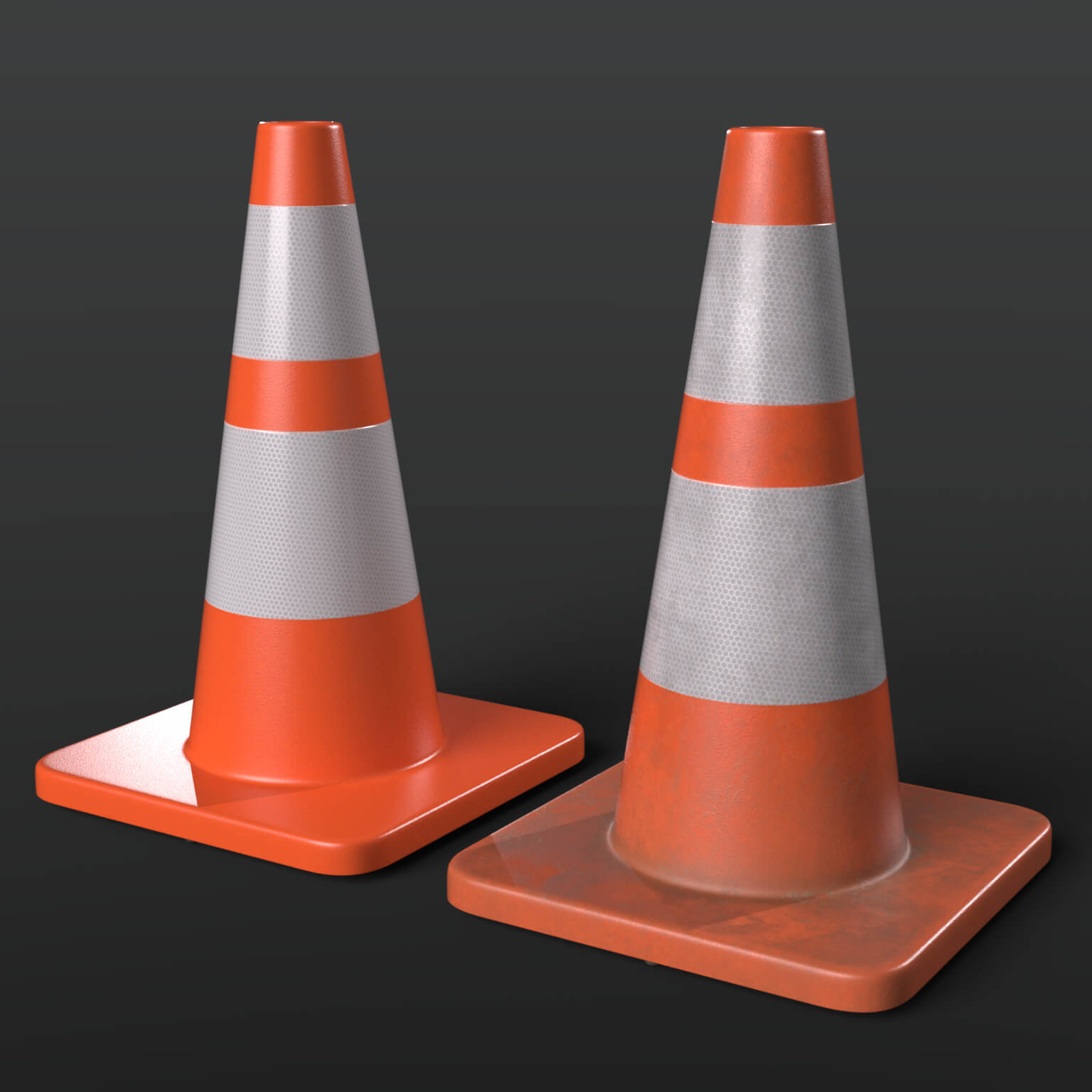 Traffic Orange Cone 2 in 1 Daz Content