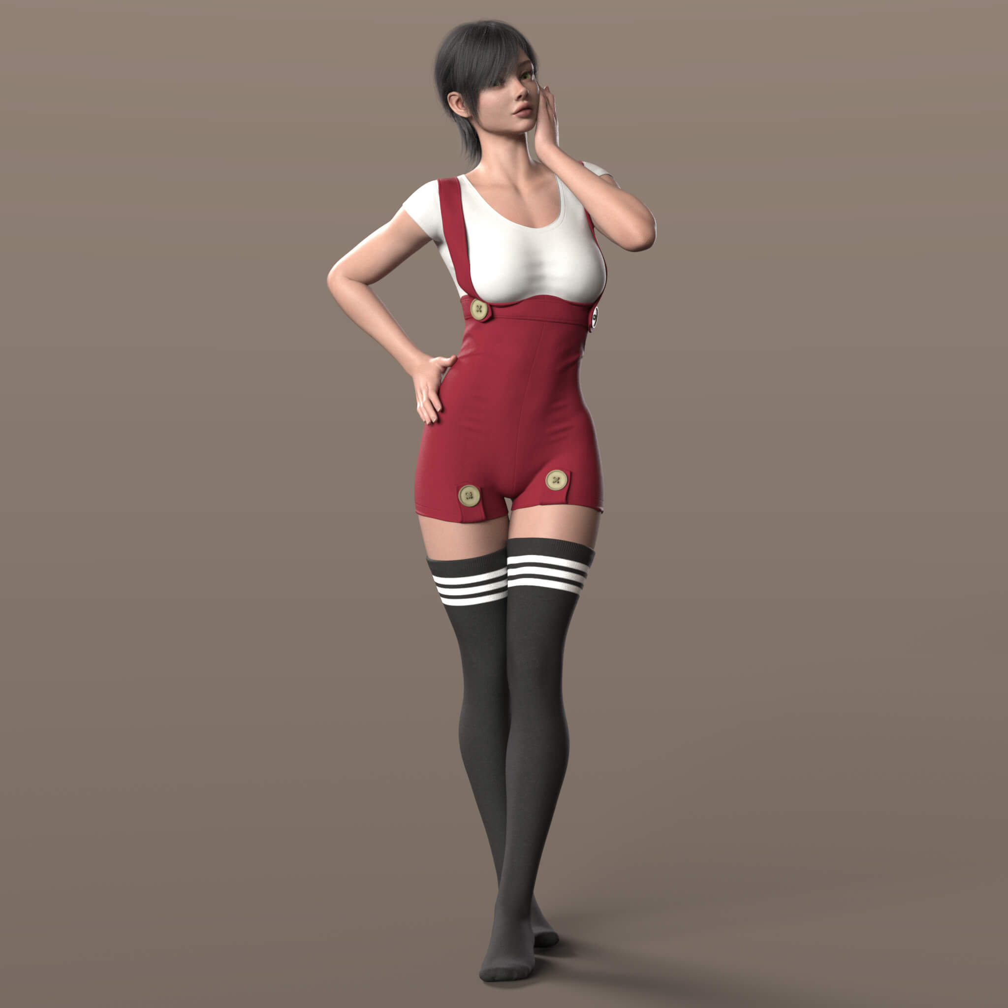 Overall Shirt Stockings G9 Daz Content