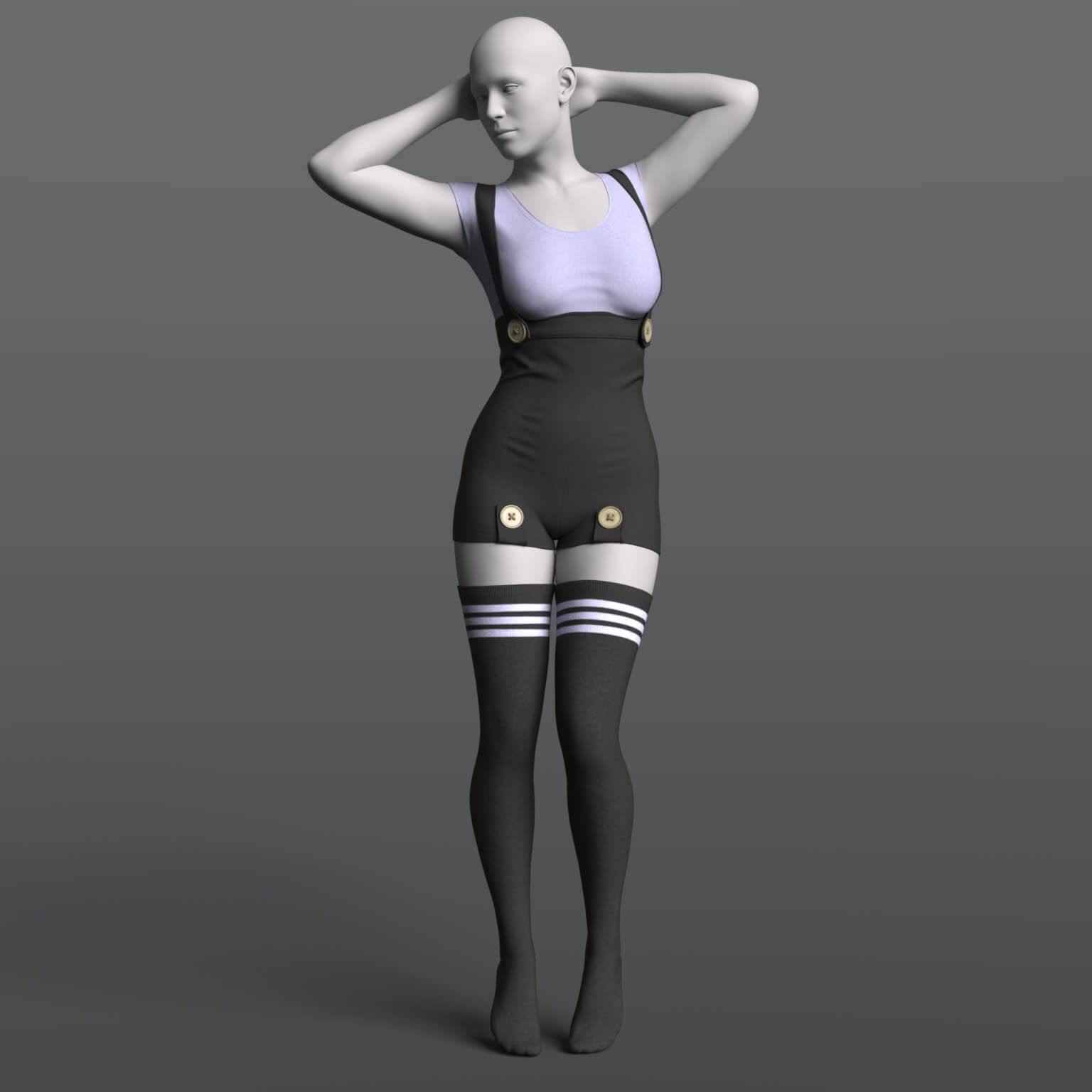 Overall Shirt Stockings G9 Daz Content