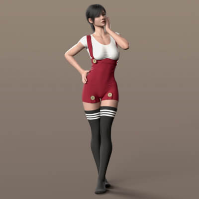 Overall Shirt Stockings G9 Daz Content