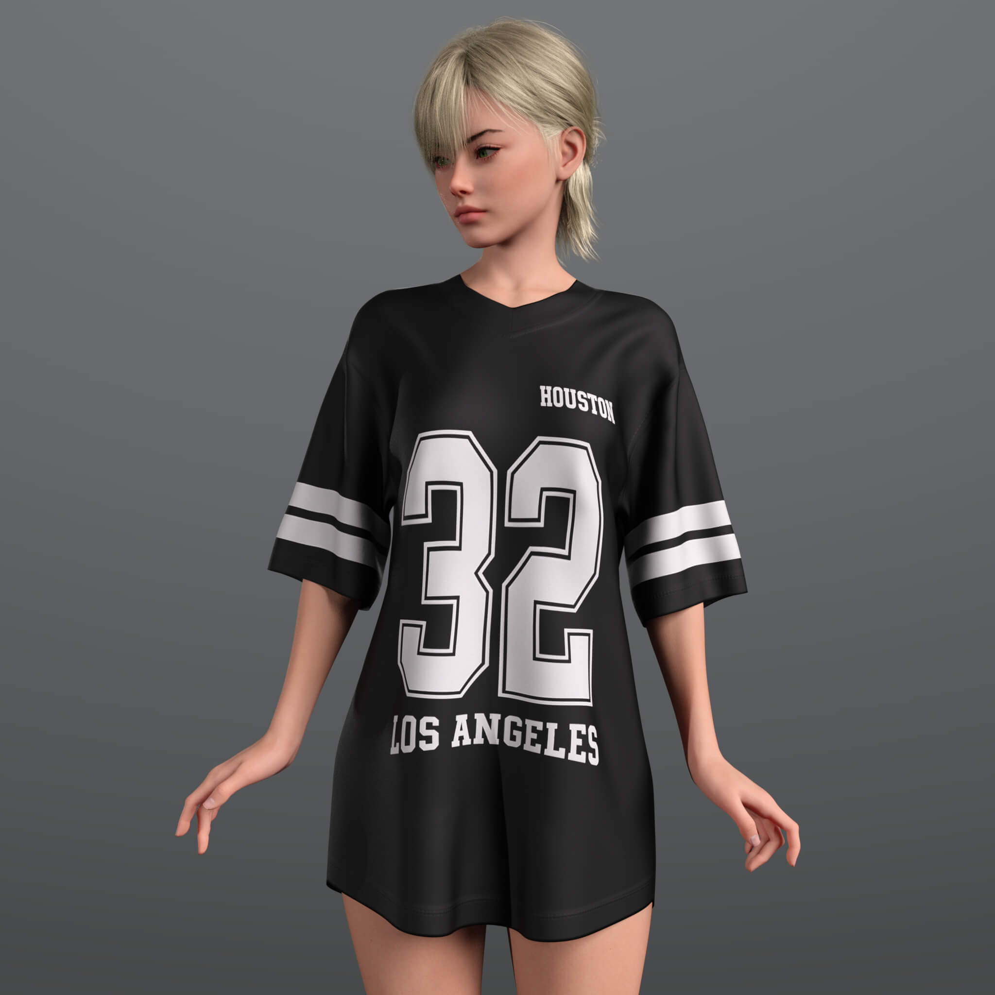 Oversize T-Shirt and Stockings 02v G9 Daz Content