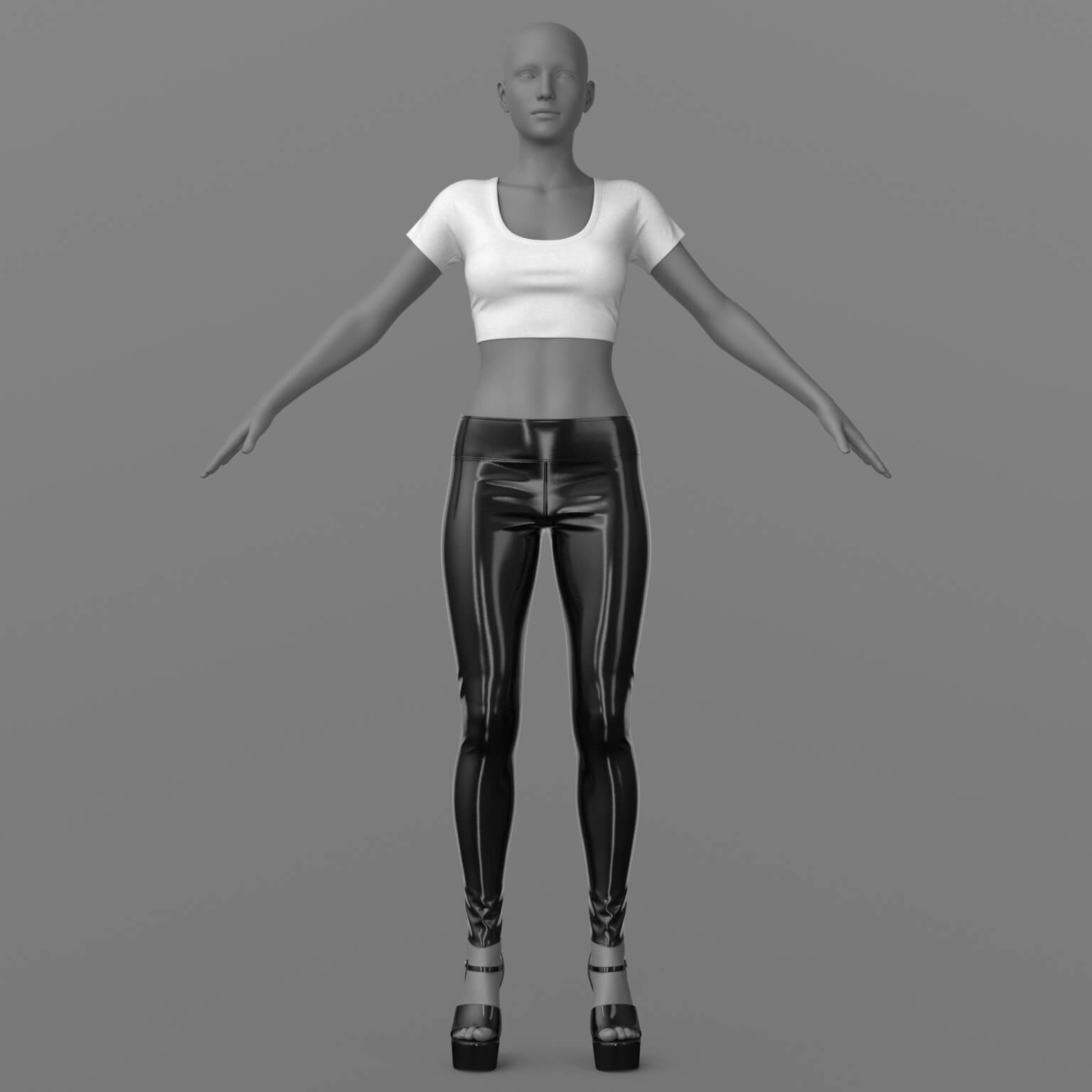 Pants Shirt High-Heeled Sandals G8 Female Daz Content