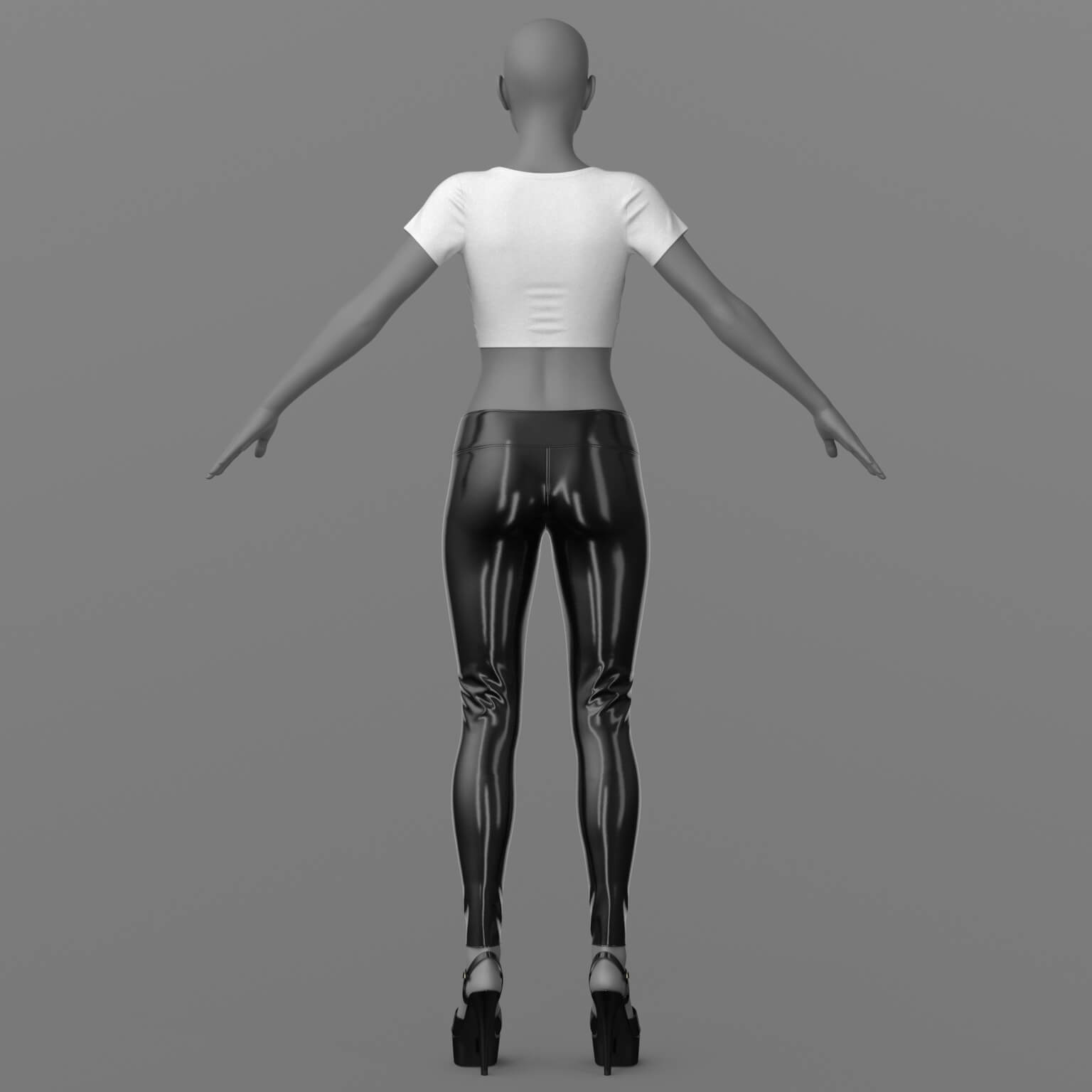 Pants Shirt High-Heeled Sandals G8 Female Daz Content
