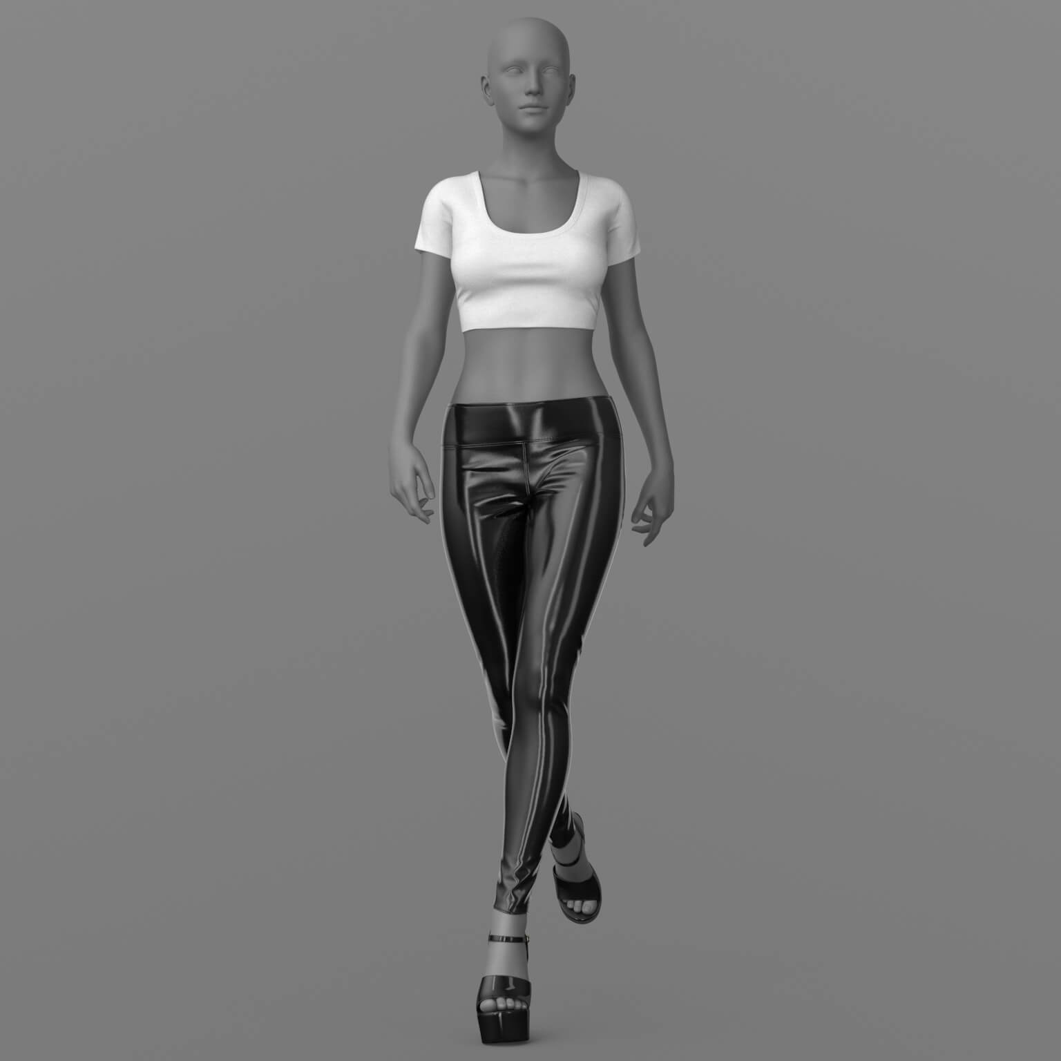 Pants Shirt High-Heeled Sandals G8 Female Daz Content