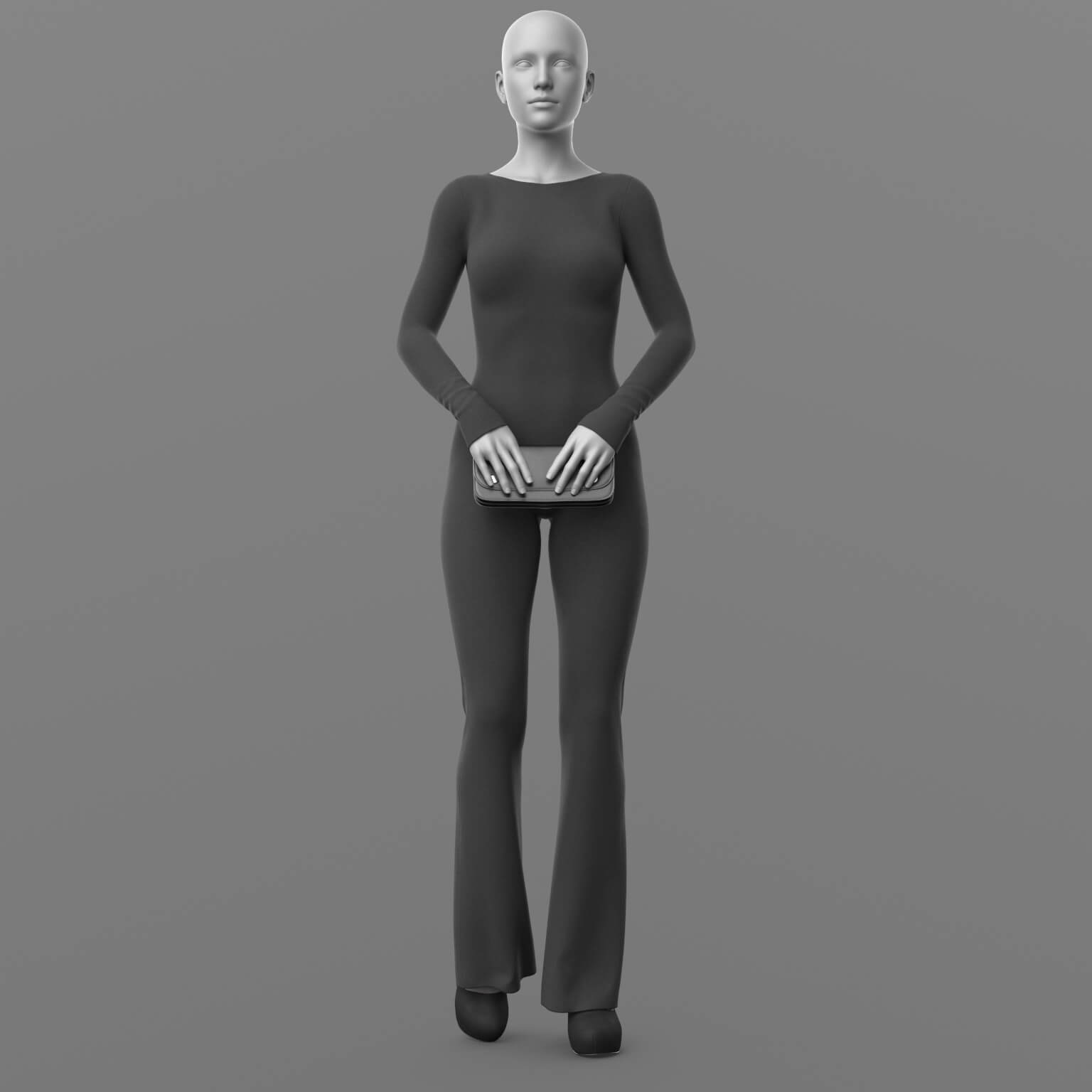 Pantsuit Shoes Clutch Bag and Pose G8 Female Daz Content