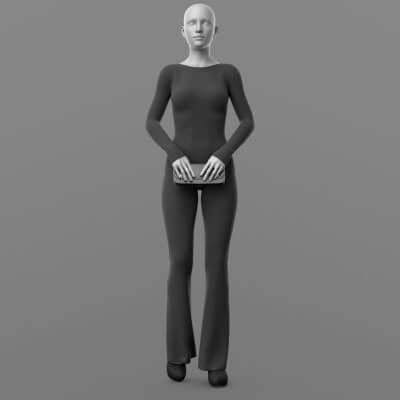 Pantsuit Shoes Clutch Bag and Pose G8 Female