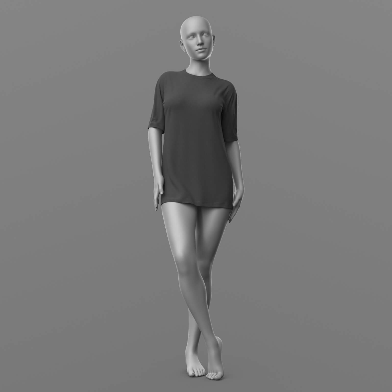 Shirt Long and Baseball Cap G8 Female Daz Content