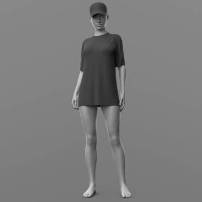 Shirt Long and Baseball Cap G8 Female