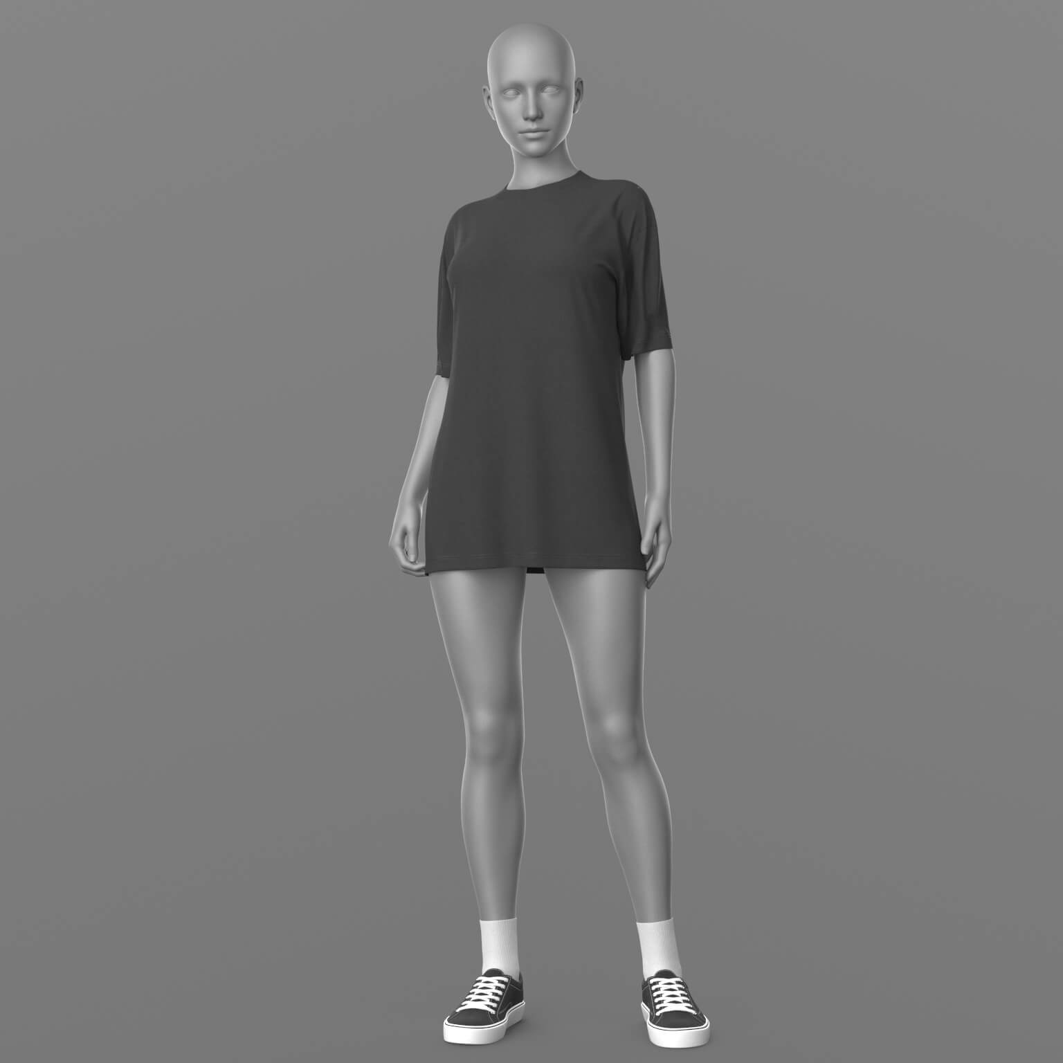 Shirt Long Sneakers and Socks 2v G8 Female Daz Content