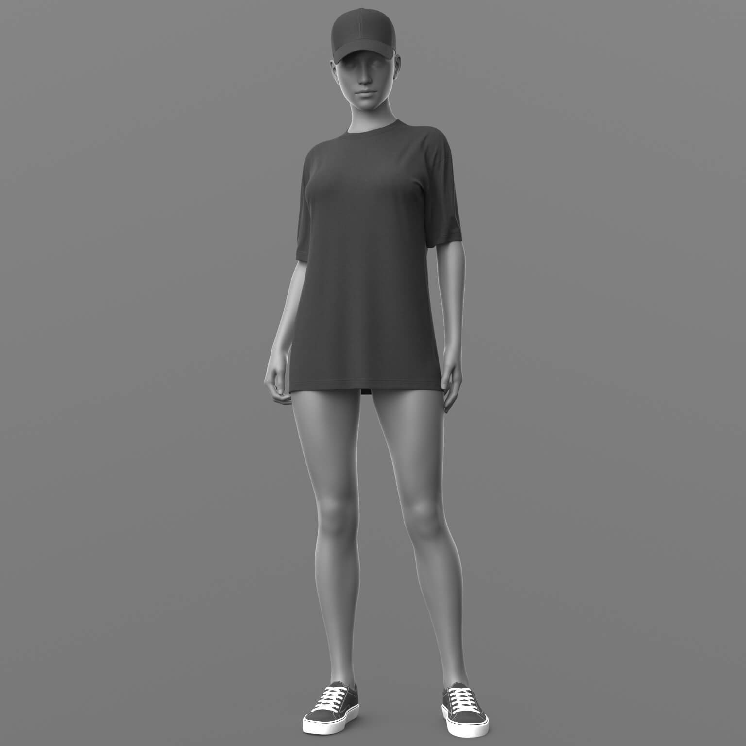 Shirt Long Sneakers Baseball Cap G8 Female Daz Content