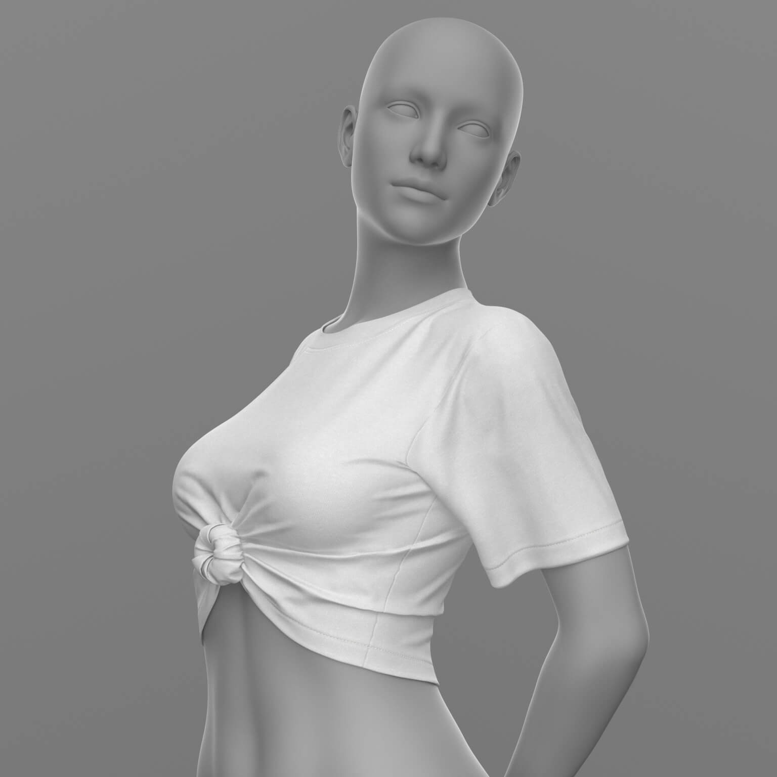 Shirt with Knot and Denim Panties G8 Female Daz Content