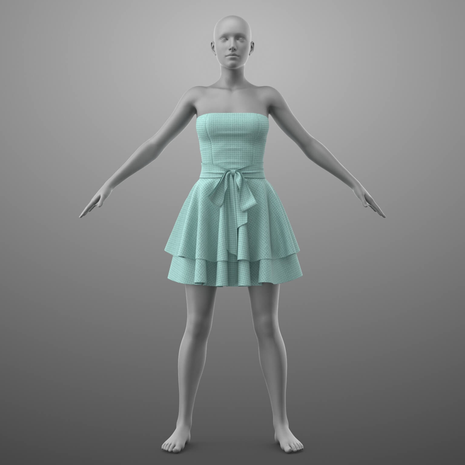 Short Dress with Bow G8 Female Daz Content