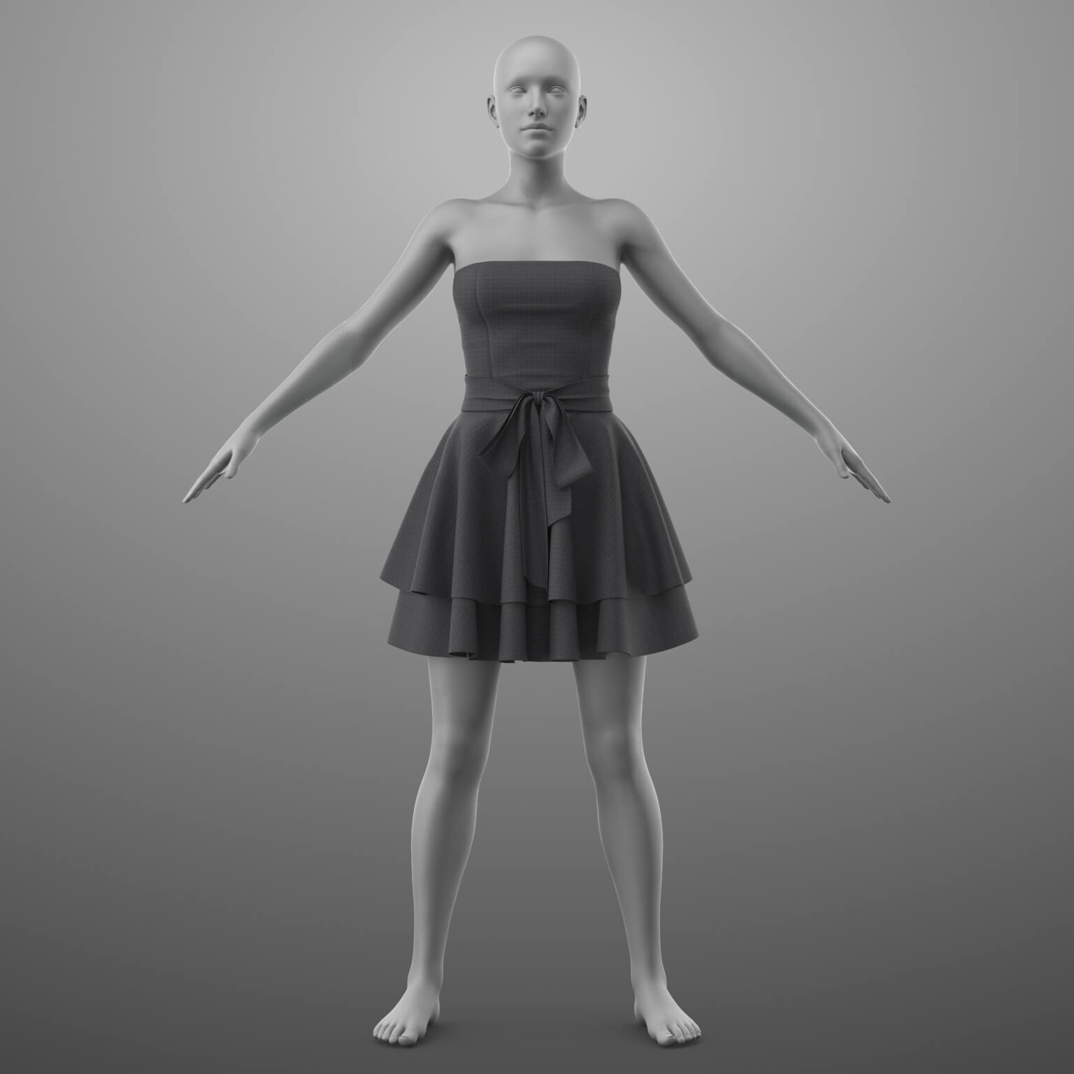Short Dress with Bow G8 Female Daz Content