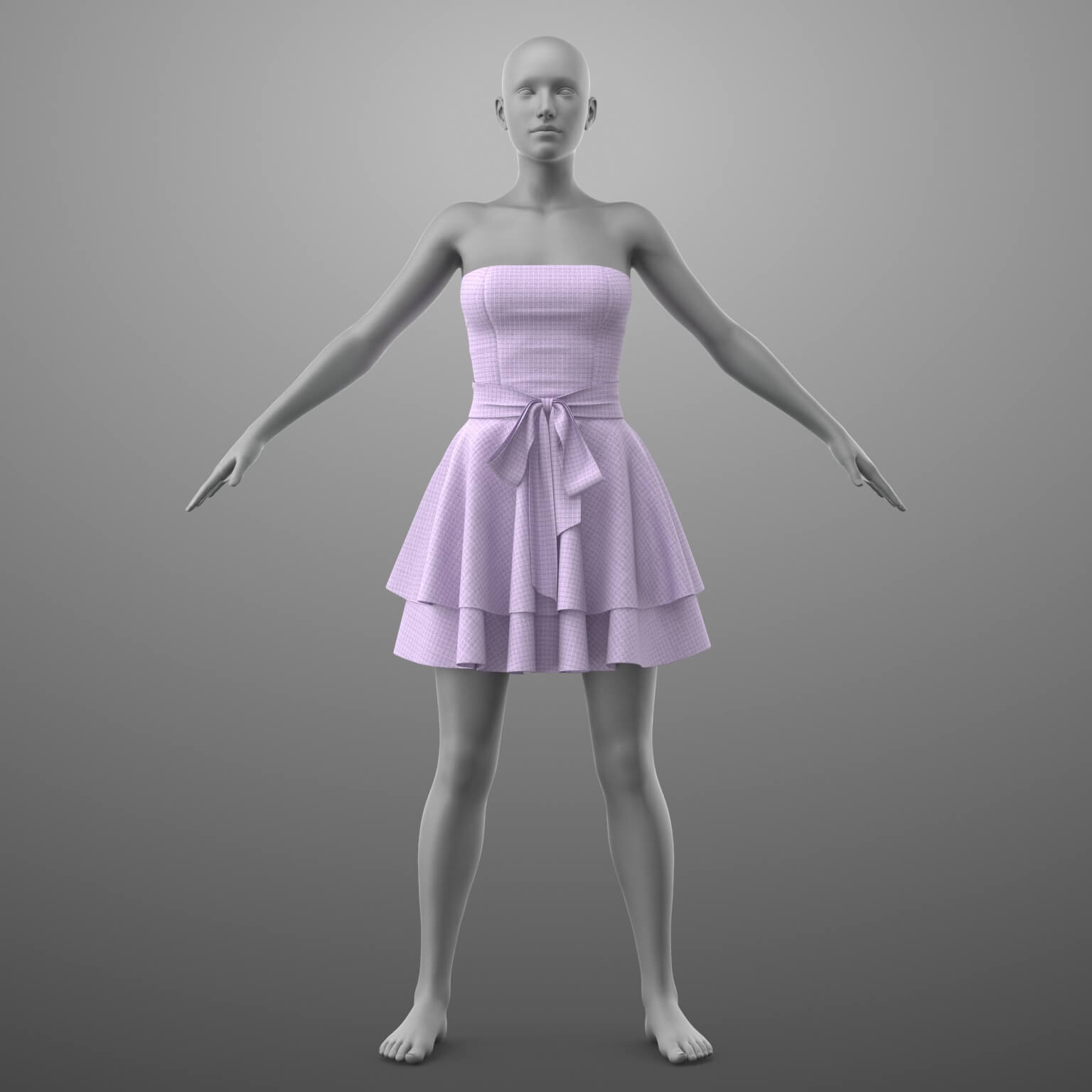 Short Dress with Bow G8 Female Daz Content