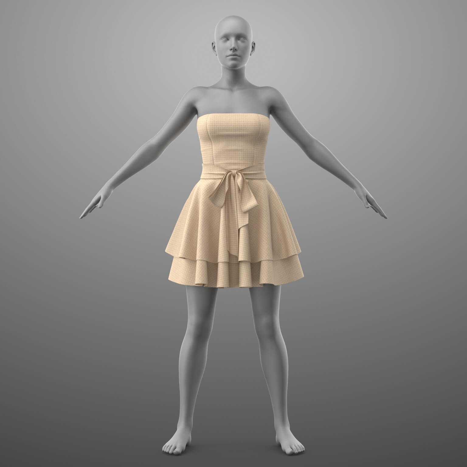 Short Dress with Bow G8 Female Daz Content