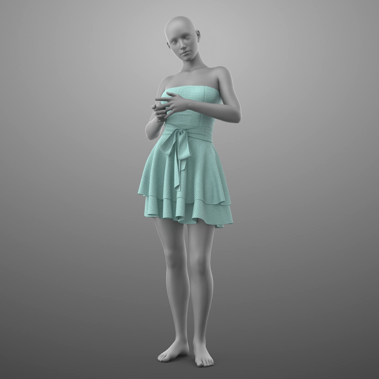 Short Dress with Bow G8 Female Daz Content