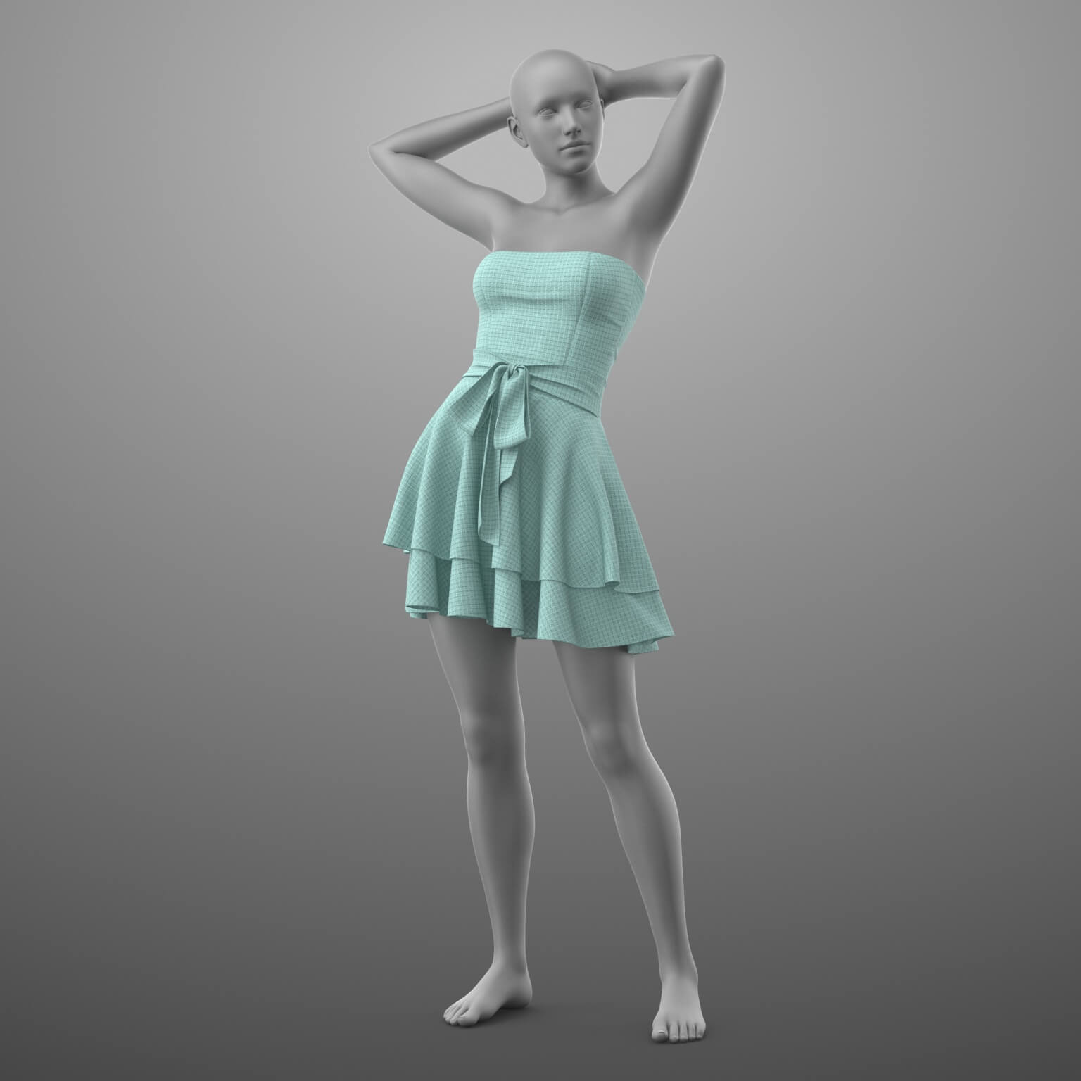 Short Dress with Bow G8 Female Daz Content