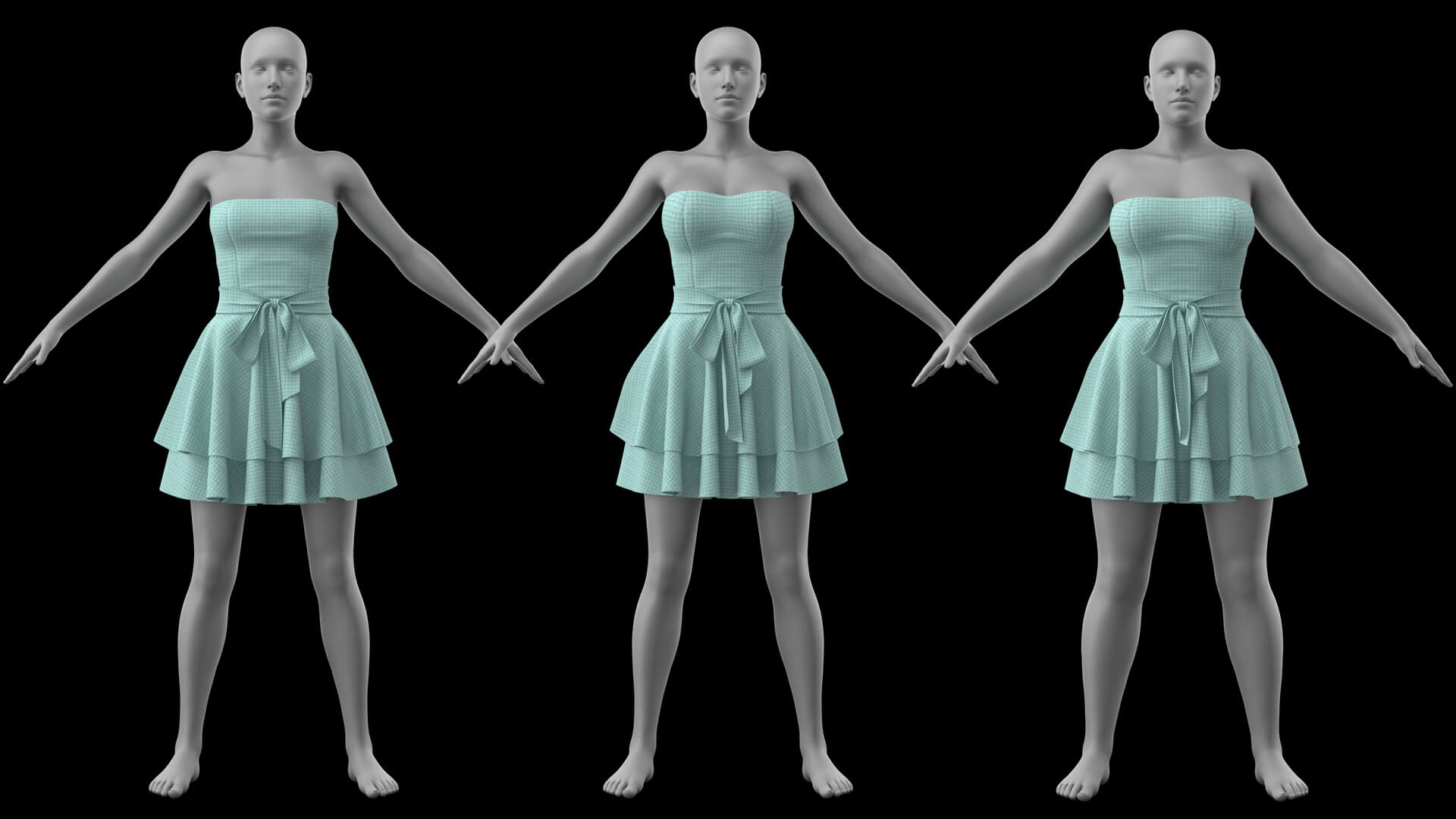 Short Dress with Bow G8 Female Daz Content