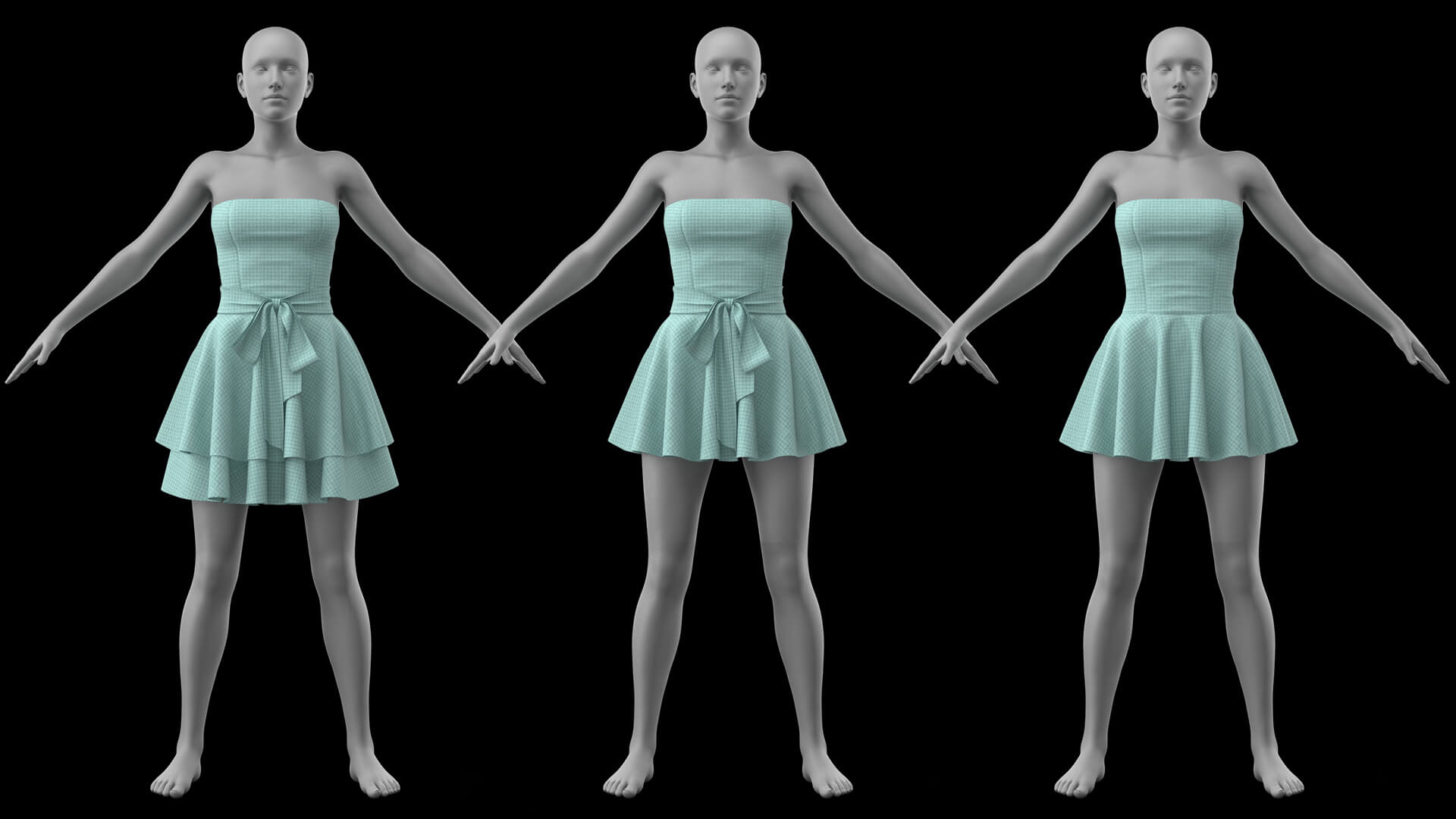 Short Dress with Bow G8 Female Daz Content