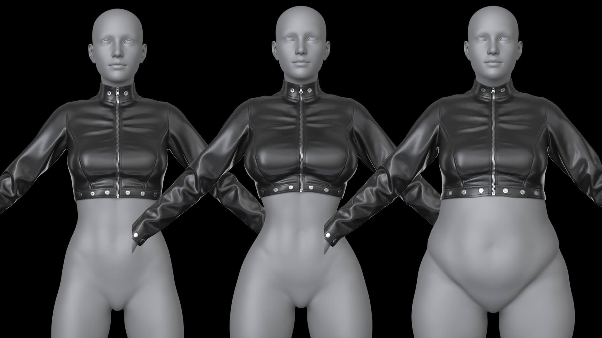 Short Leather Jacket G8 Female Daz Content