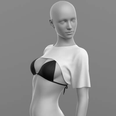 Short Shirt and Bra 03v G8 Female