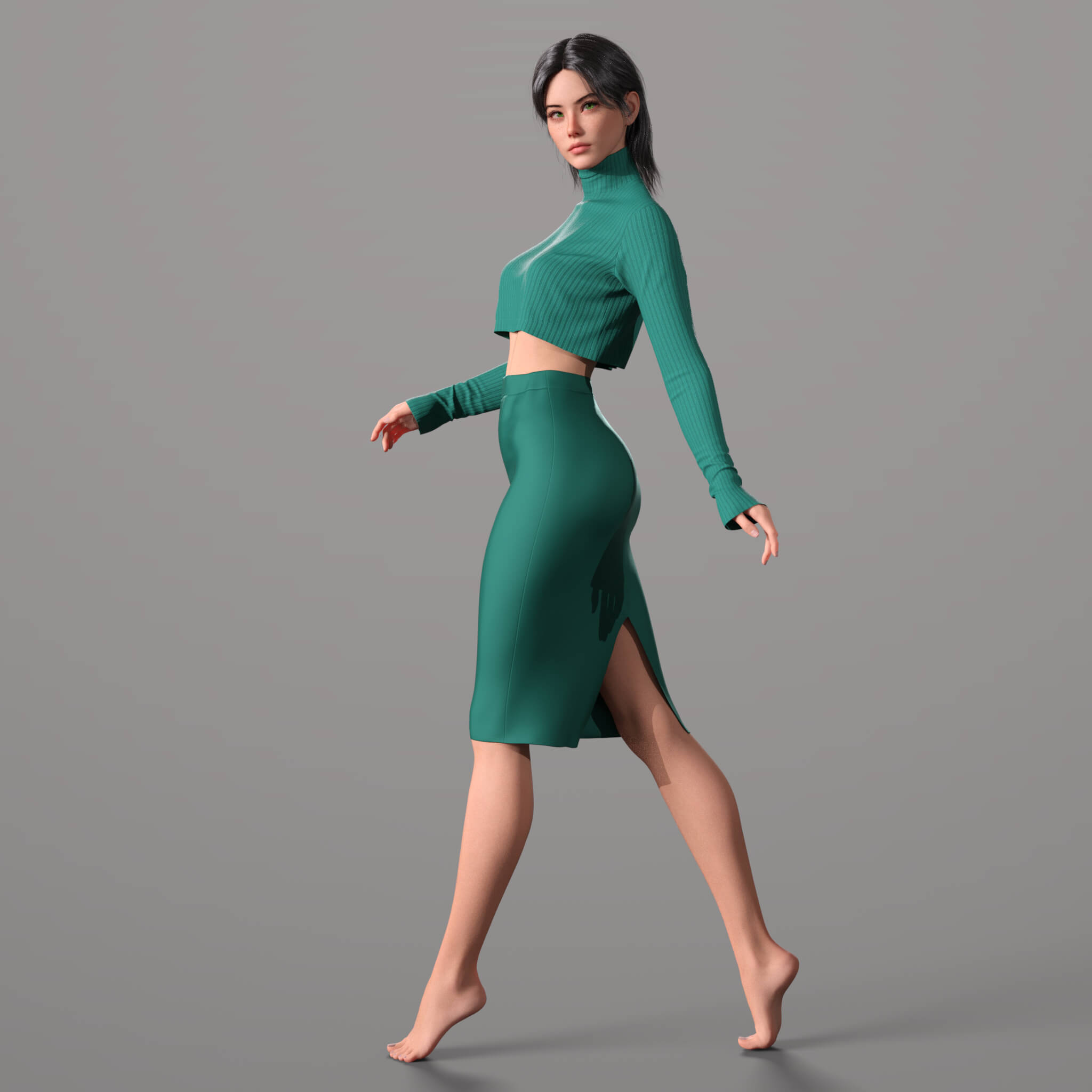 Short Sweater and Skirt Long G9 Daz Content
