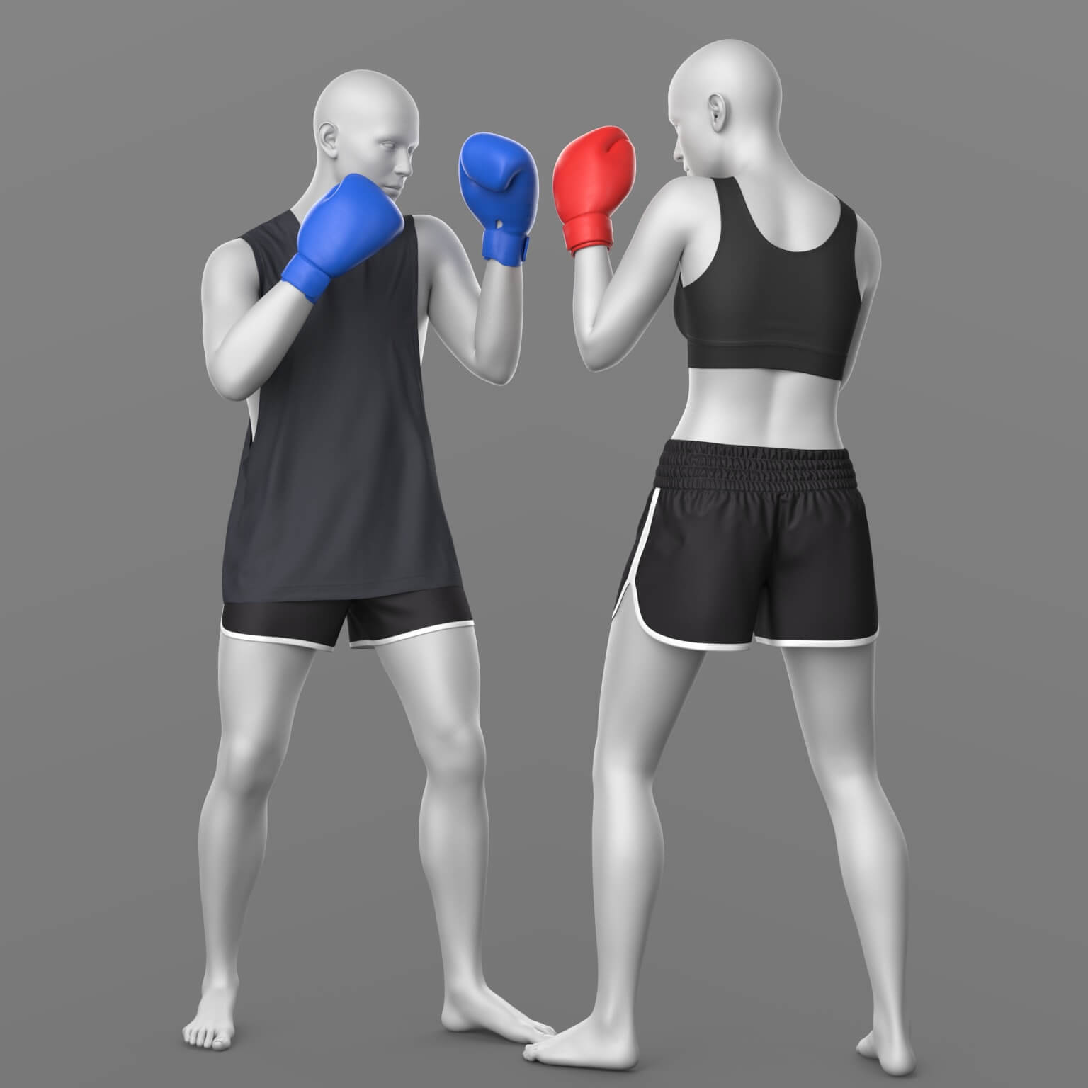 Shorts Top Tank Top Boxing Gloves and Poses G9 Daz Content
