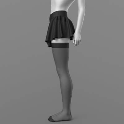 Skirt Shorts and Nylon Stockings G8 Female