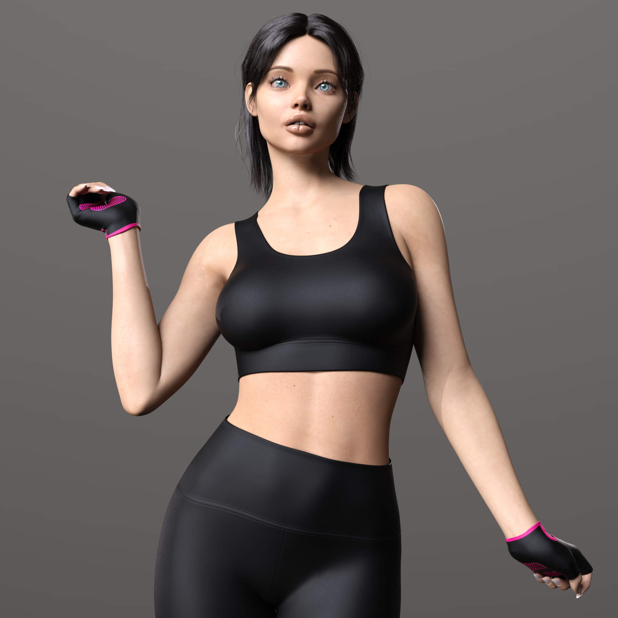 Fitness Jumpsuit and Sports Gloves G8F Daz Content