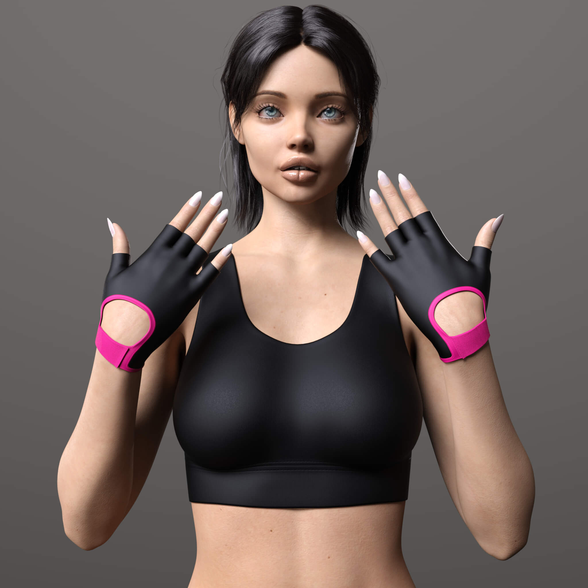 Fitness Jumpsuit and Sports Gloves G8F Daz Content