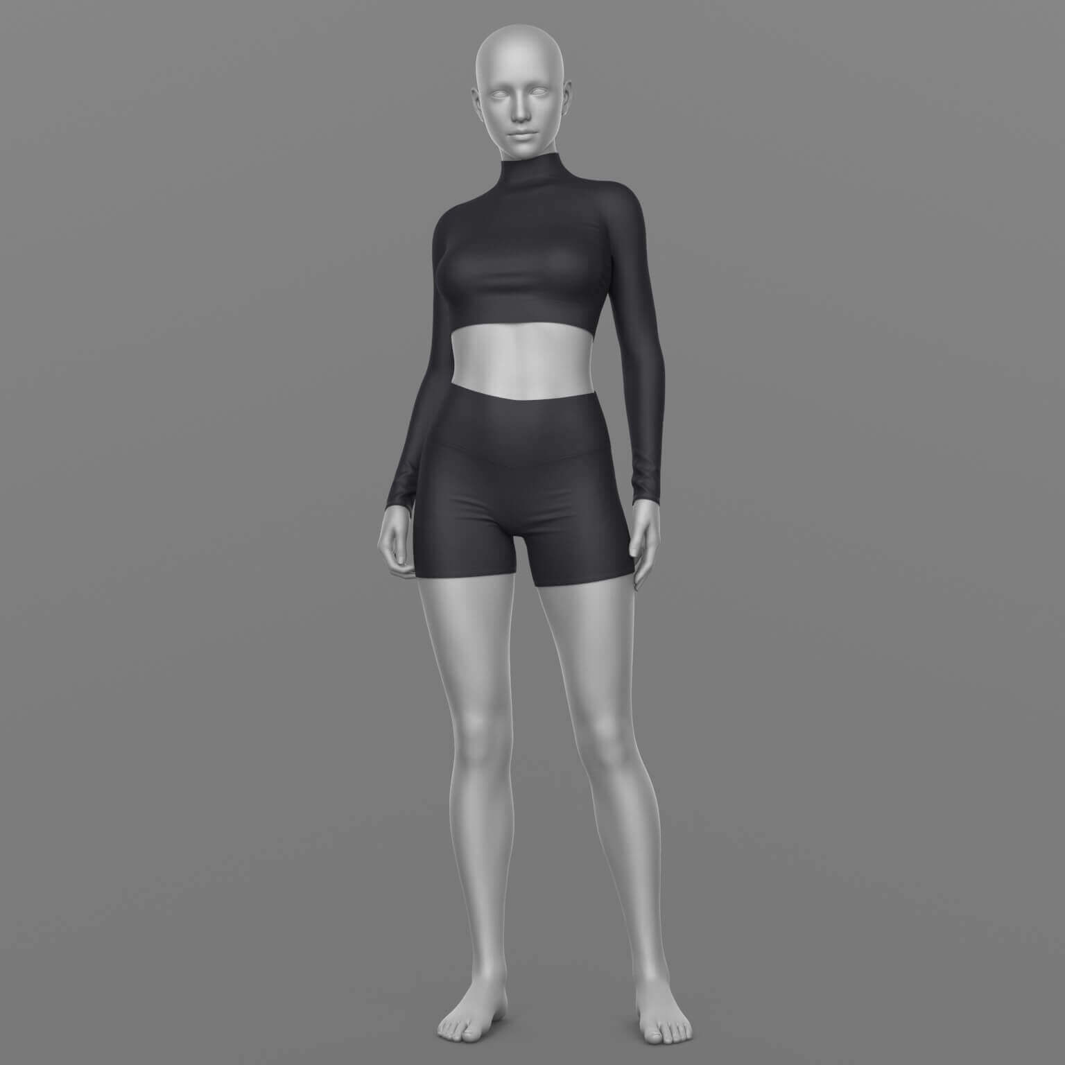 Sports Shorts Long Sleeve Top Sneakers 2v G8 Female Daz Content