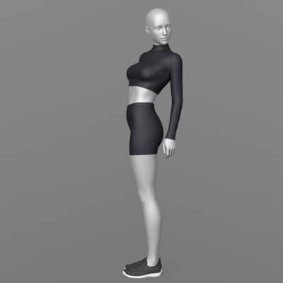 Sports Shorts Long Sleeve Top Sneakers 2v G8 Female