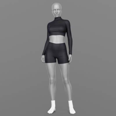 Sports Shorts Long Sleeve Top Socks G8 Female
