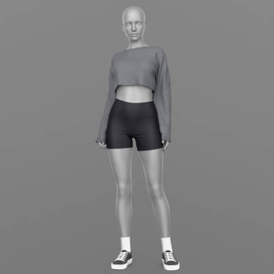 Sports Shorts Sweatshirt Socks Sneakers G8 Female