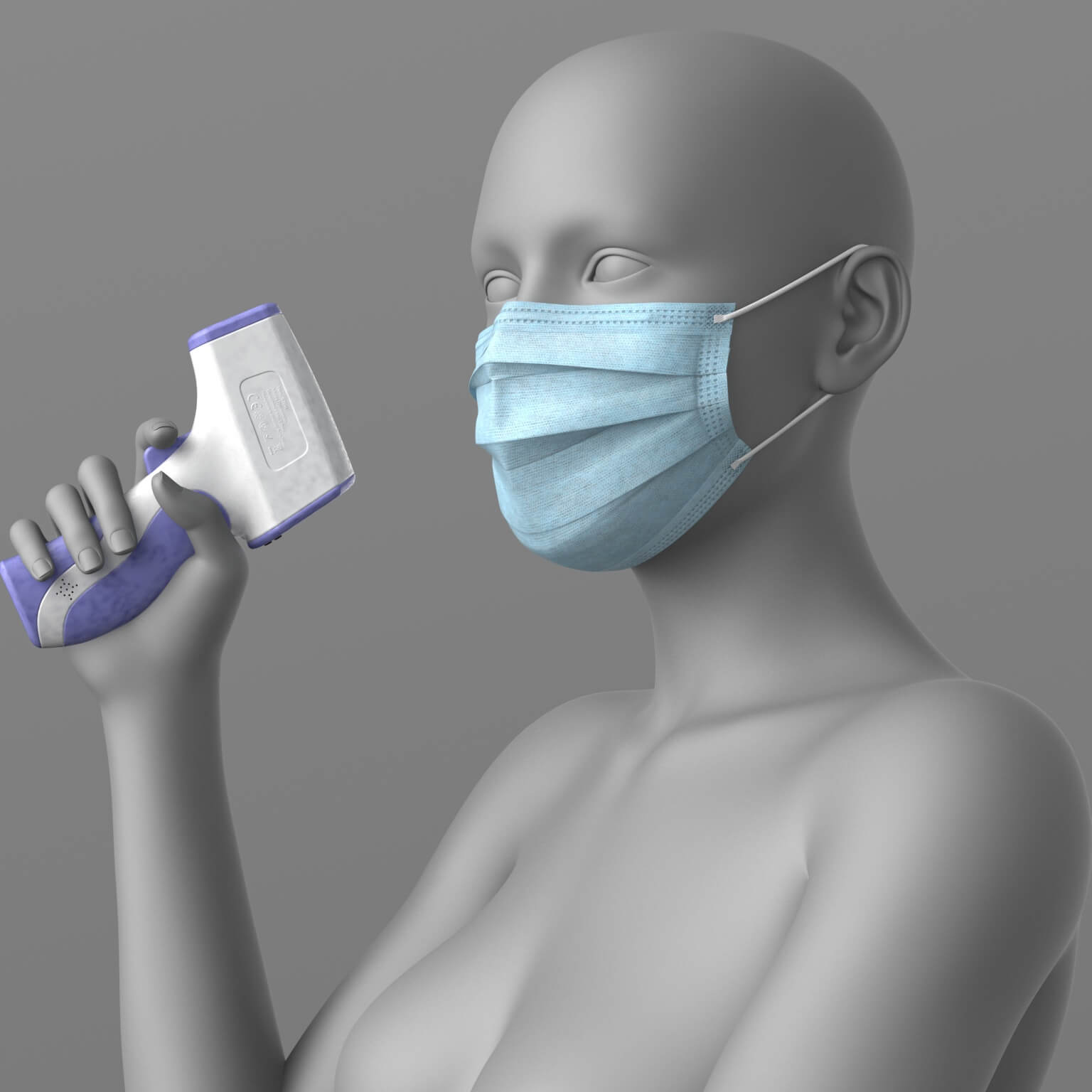 Surgical Mask Thermometer G8 Female Daz Content