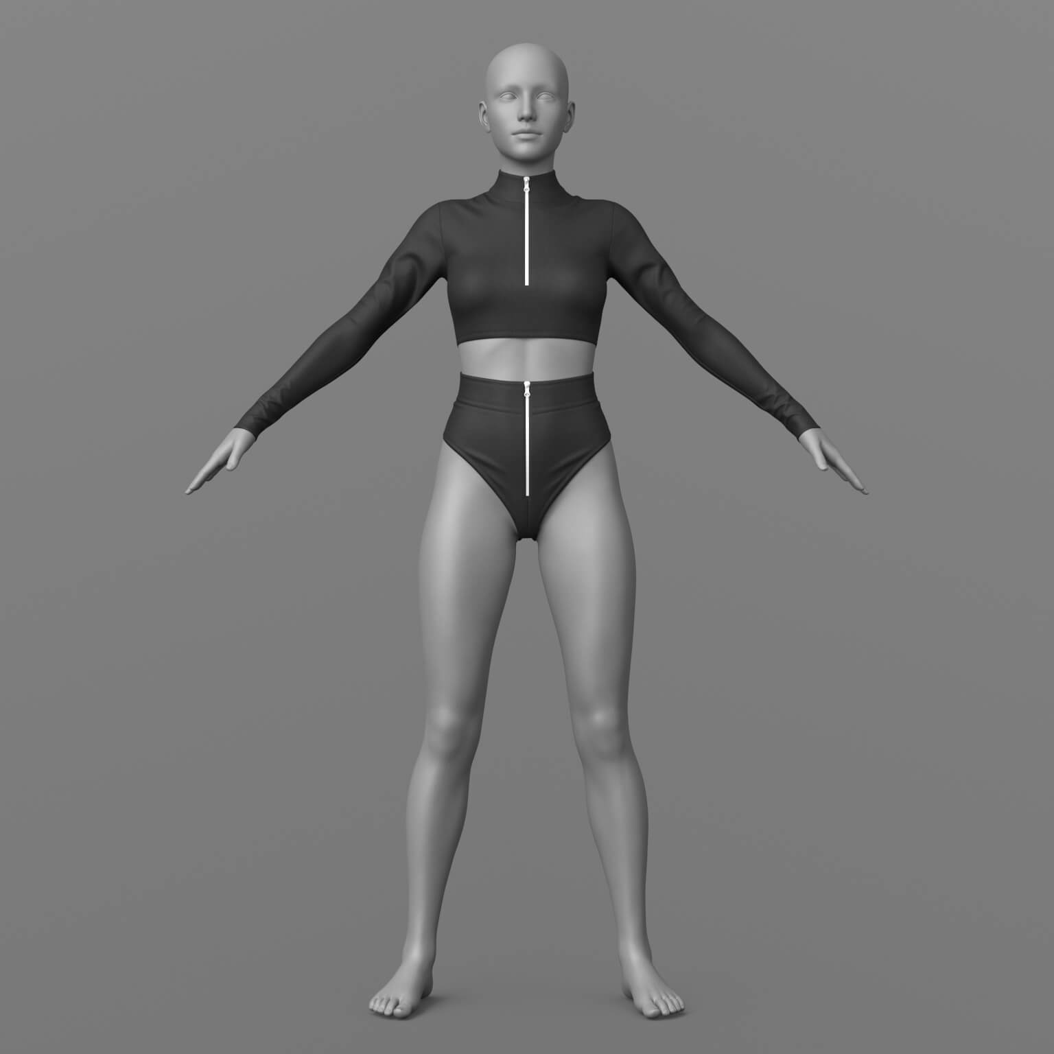 Sweatshirt and Shorts G8.1 Female Daz Content