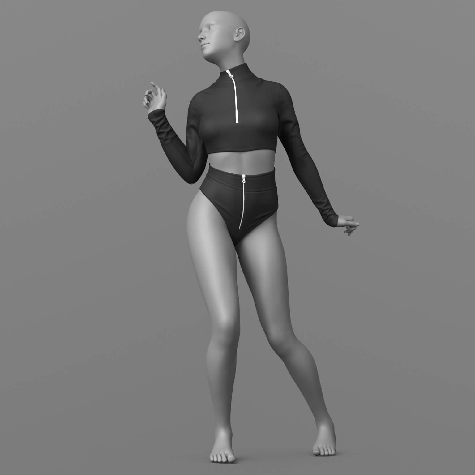 Sweatshirt and Shorts G8.1 Female Daz Content