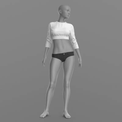 Sweatshirt Short and Denim Panties G8 Female