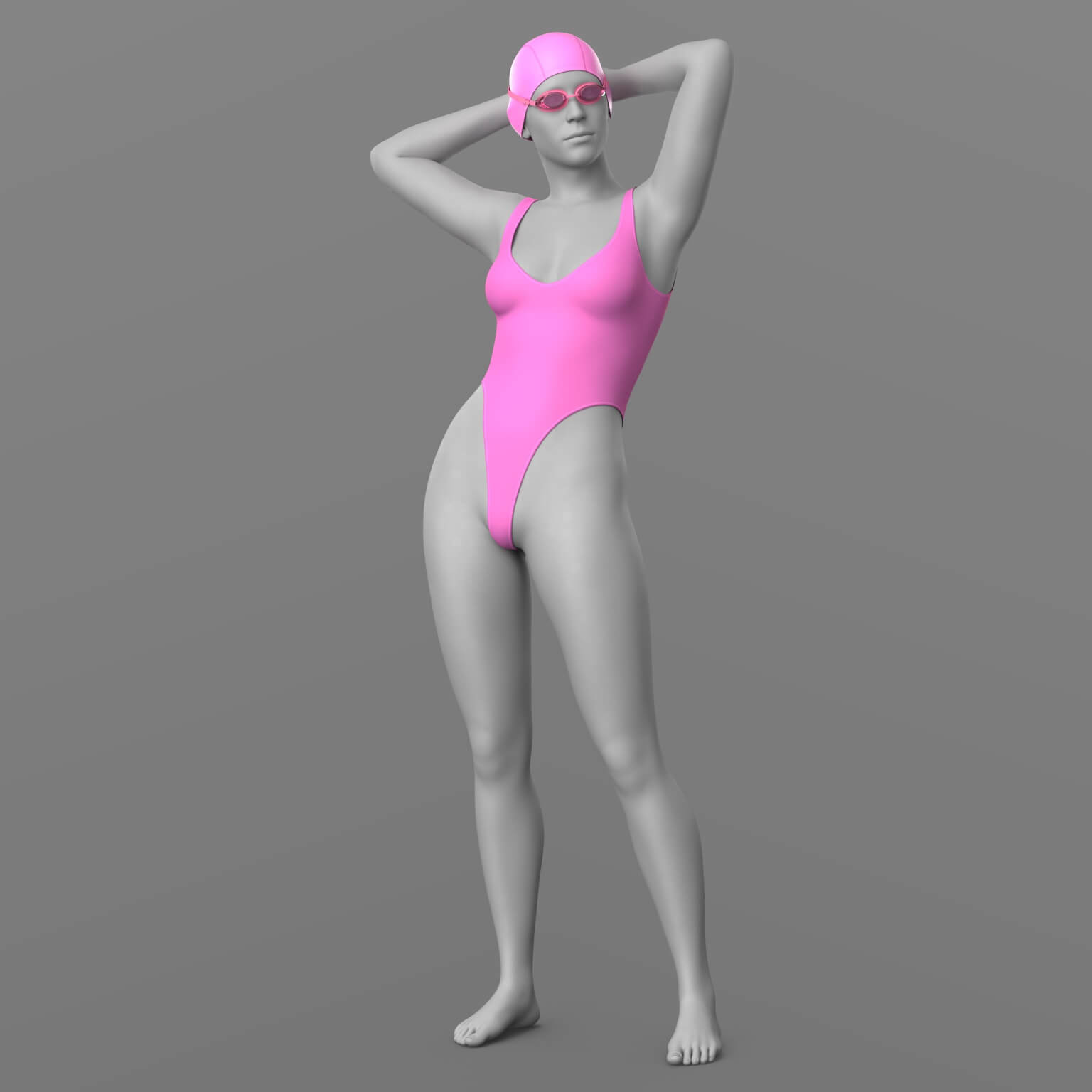 Swimsuit 05v Swimming Cap and Goggles G9 Daz Content