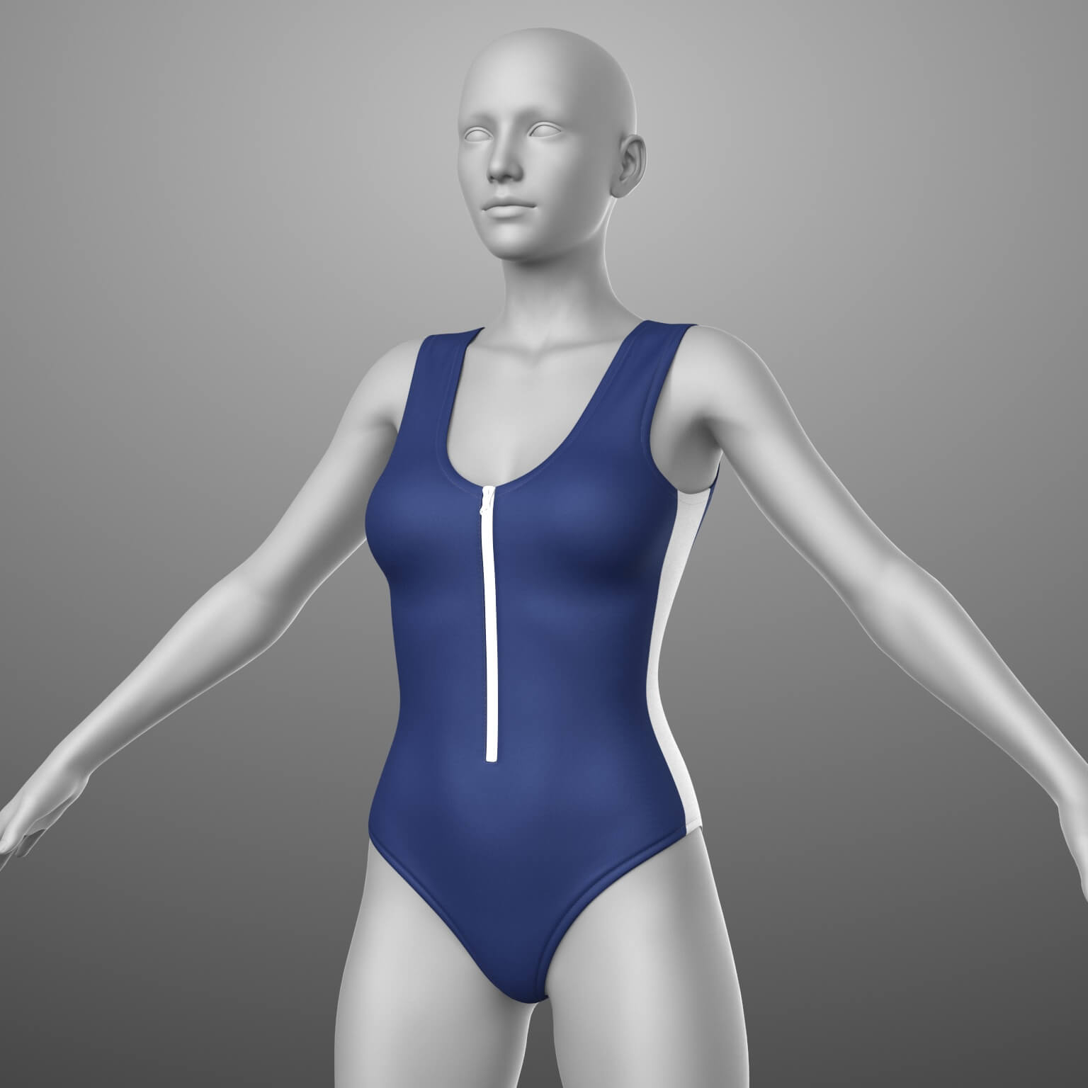 Swimsuit with Zipper G8 Female Daz Content