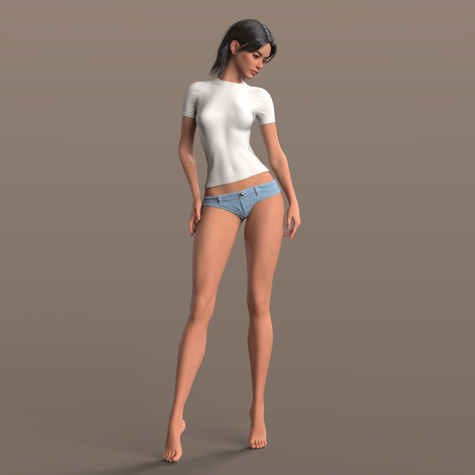 T Shirt 2v and Denim Panties G9 Daz Content