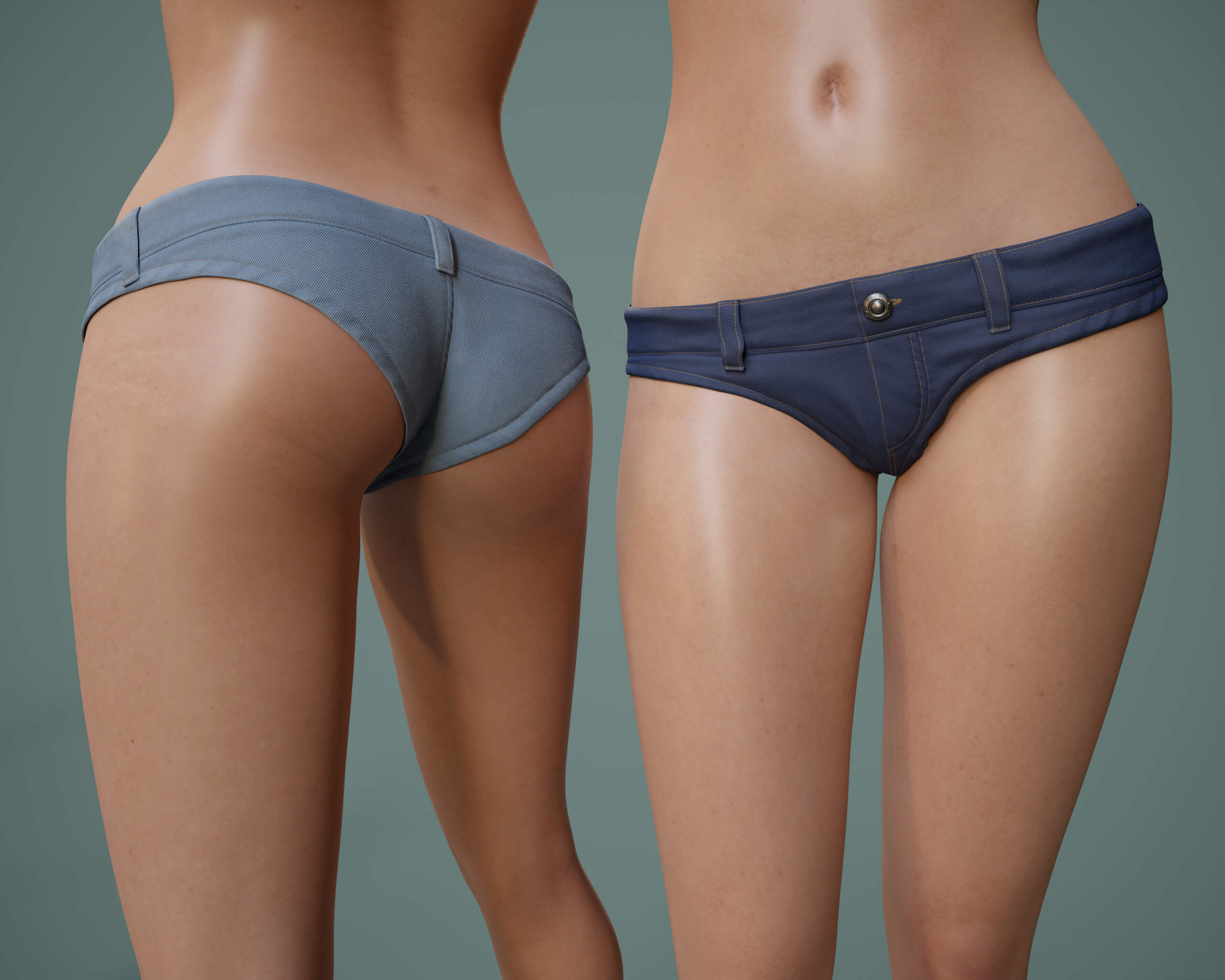 T Shirt 2v and Denim Panties G9 Daz Content