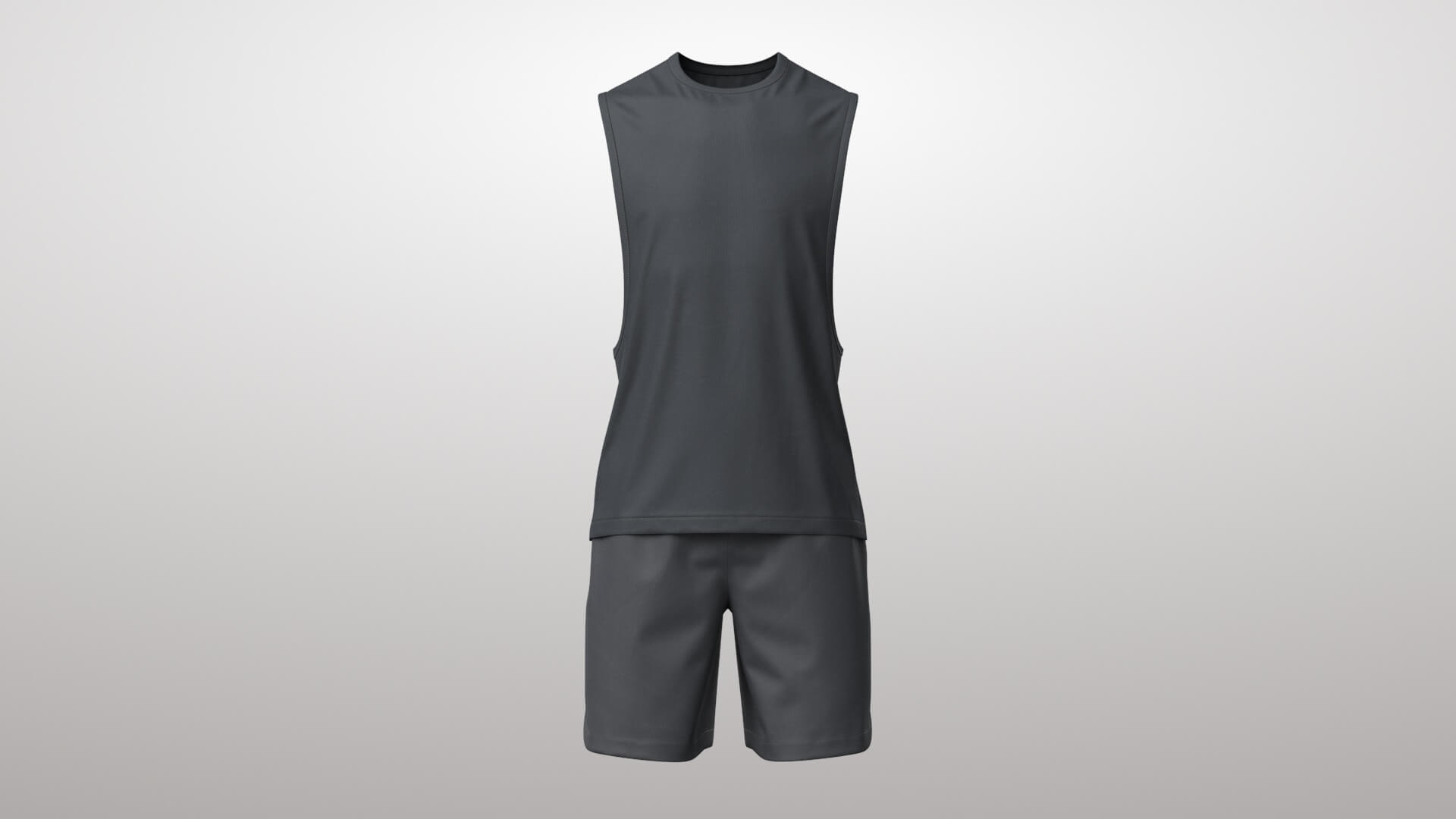 Tank Top Male 3v Shorts 3v 3D Model 3D Model