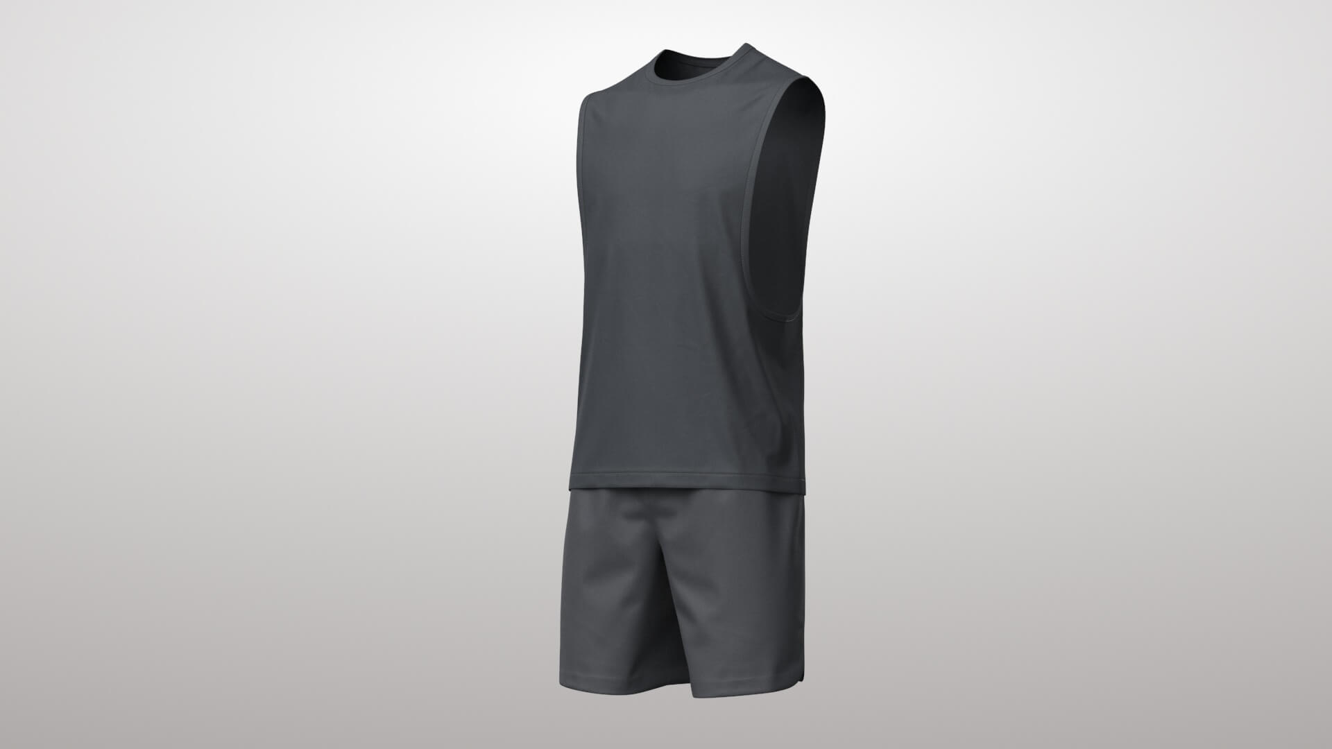 Tank Top Male 3v Shorts 3v 3D Model 3D Model